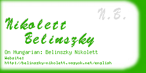 nikolett belinszky business card